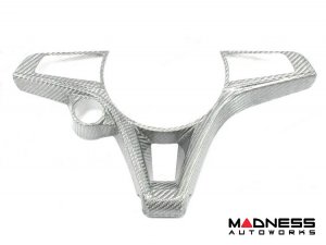 Alfa Romeo Giulia Steering Wheel Trim - Carbon Fiber - Main Center Trim Piece - White Candy - Pre '20